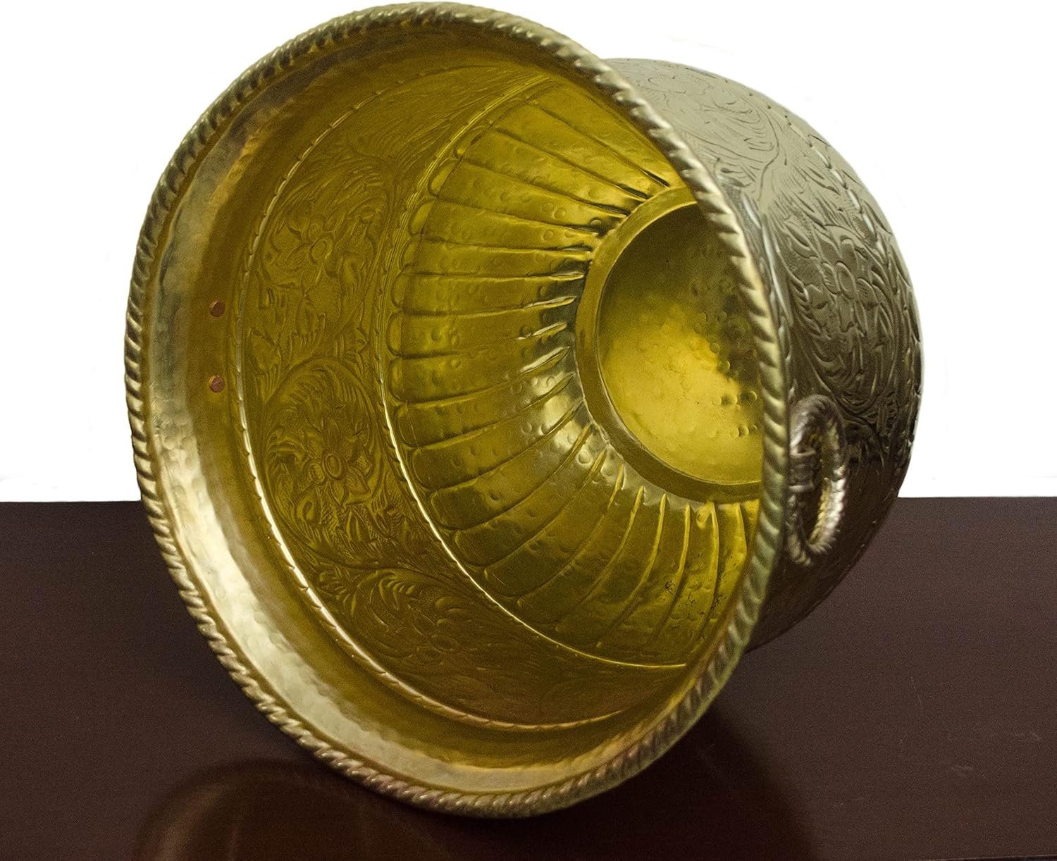 Tangerine Handcrafted Brass Planter Pot/Bass Planter/Brass Plant Container/Flower Pot with Lacquer Finish 10.5"x8.5" Golden