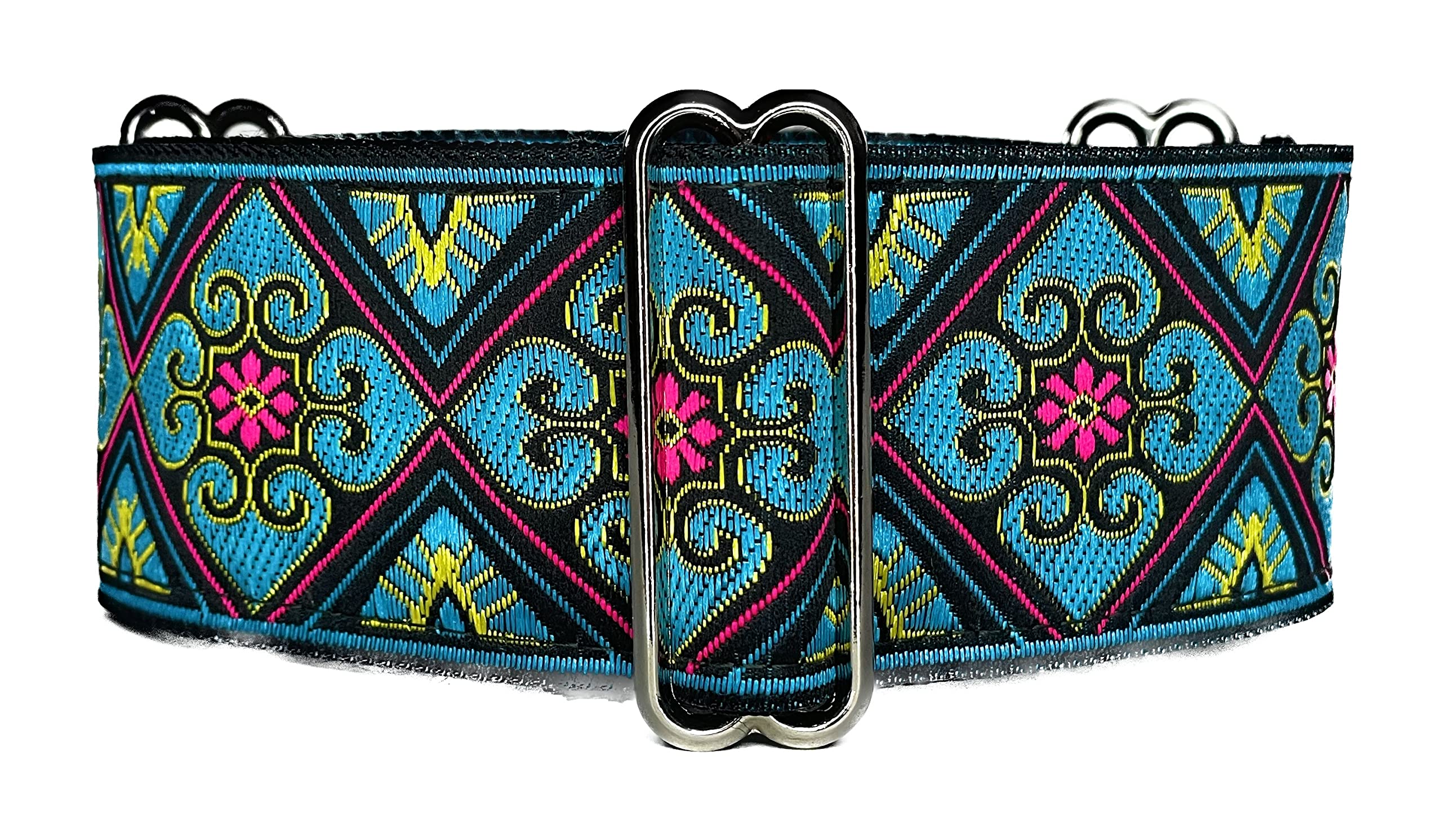 JOPROCH Martingale Dog Collar for Greyhound Saluki Whippet and Other Breeds with Similar Neck 2" Wide (14"-18") Matching Leash Available