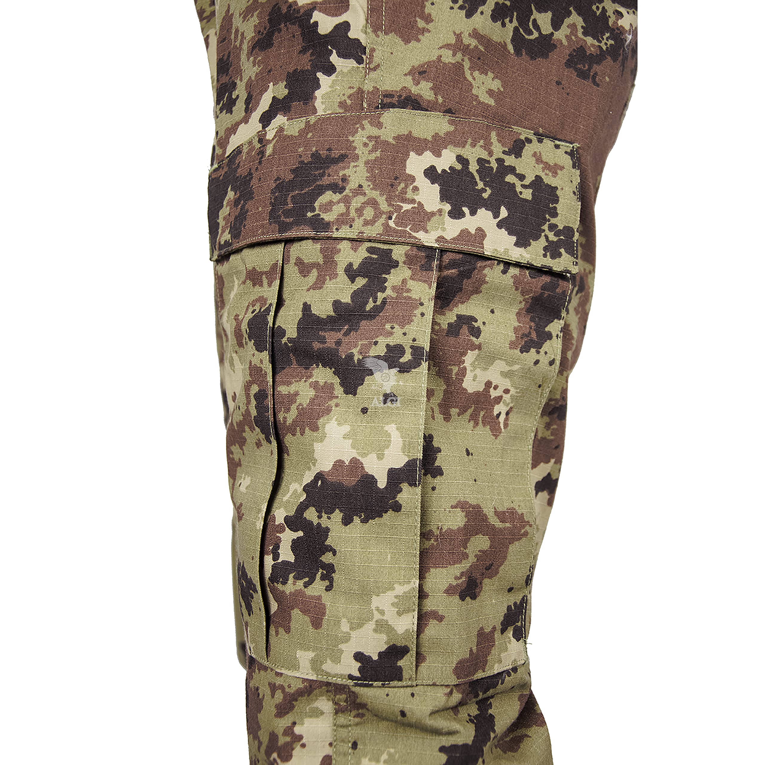 ALGI Pantaloni Militare da Combattimento Ripstop di Polyfilo Vegetato Mimetico