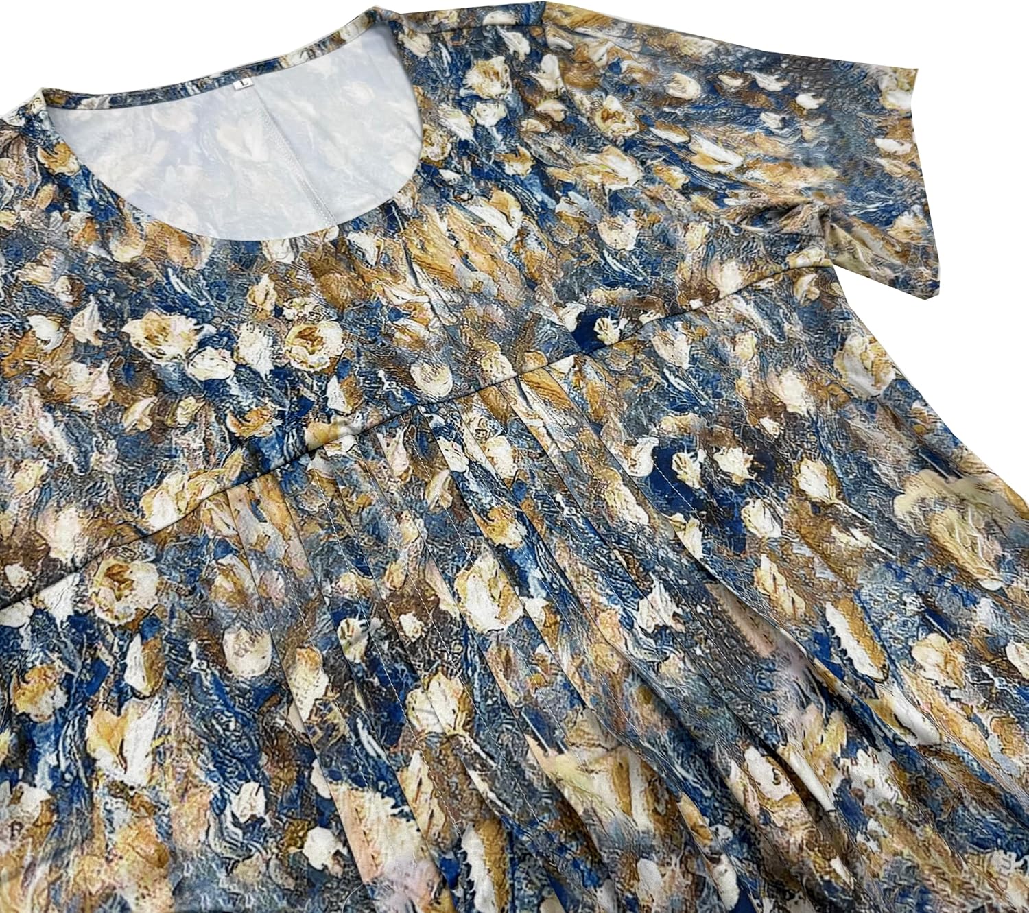 Summer Dresses for Women 2026 Casual Short Sleeve Knee Length T-Shirt Dress Loose Swing Boho Midi Dress with Pockets - Image 2