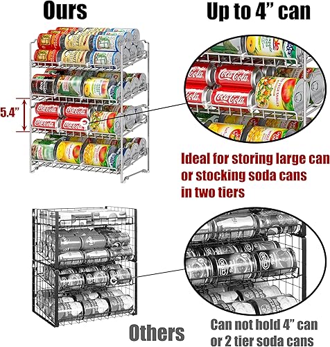 Miniatura 2 de SimpleHouseware - Estante para latas de 2 niveles, color plateado
