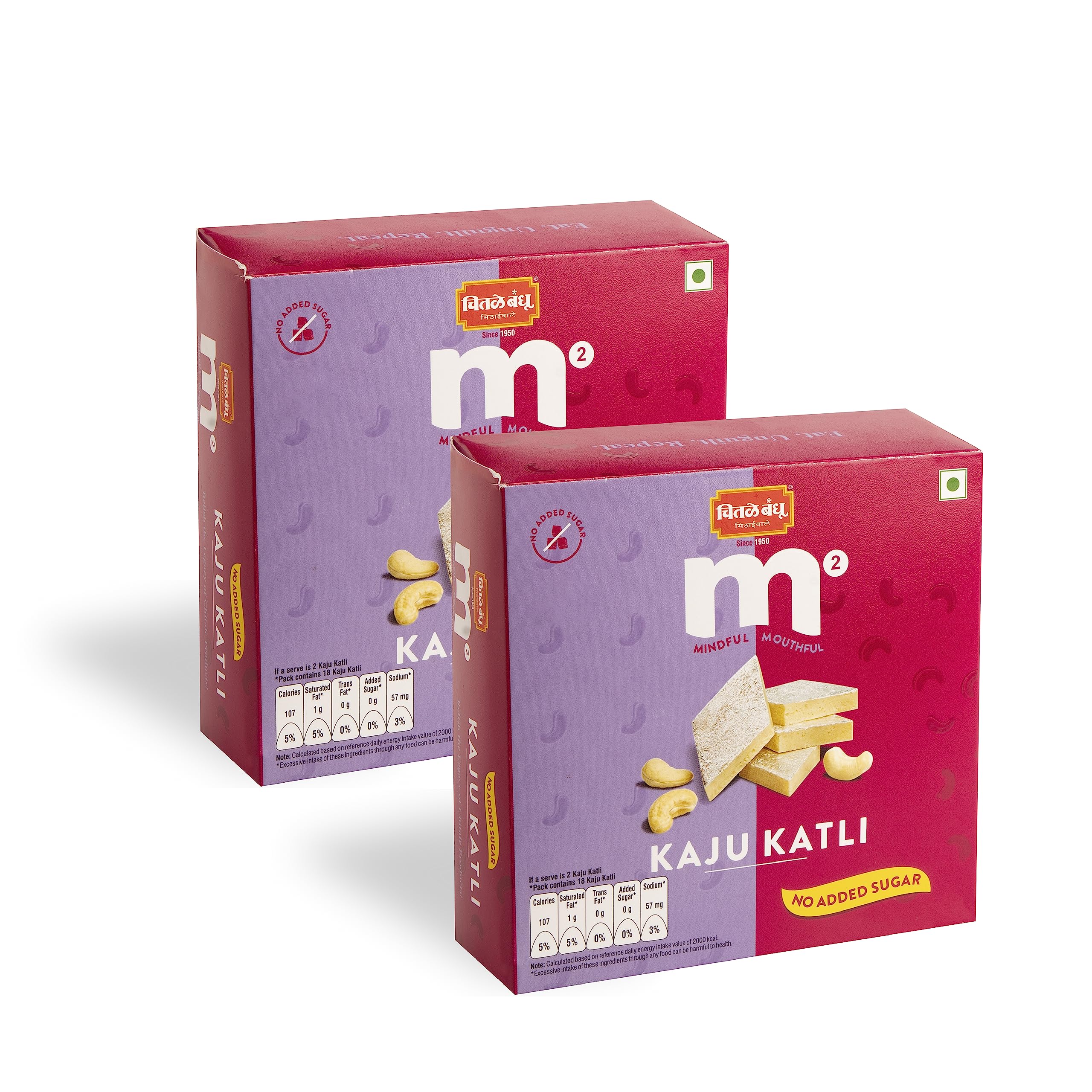 Chitale M² Kaju Katli - Rich and Cashewy Flavour with No Added Sugar, Ideal for Guilt-Free Indulgence – 200g (Pack of 2) (B0BJFR4J88) Amazon Price History, Amazon Price Tracker