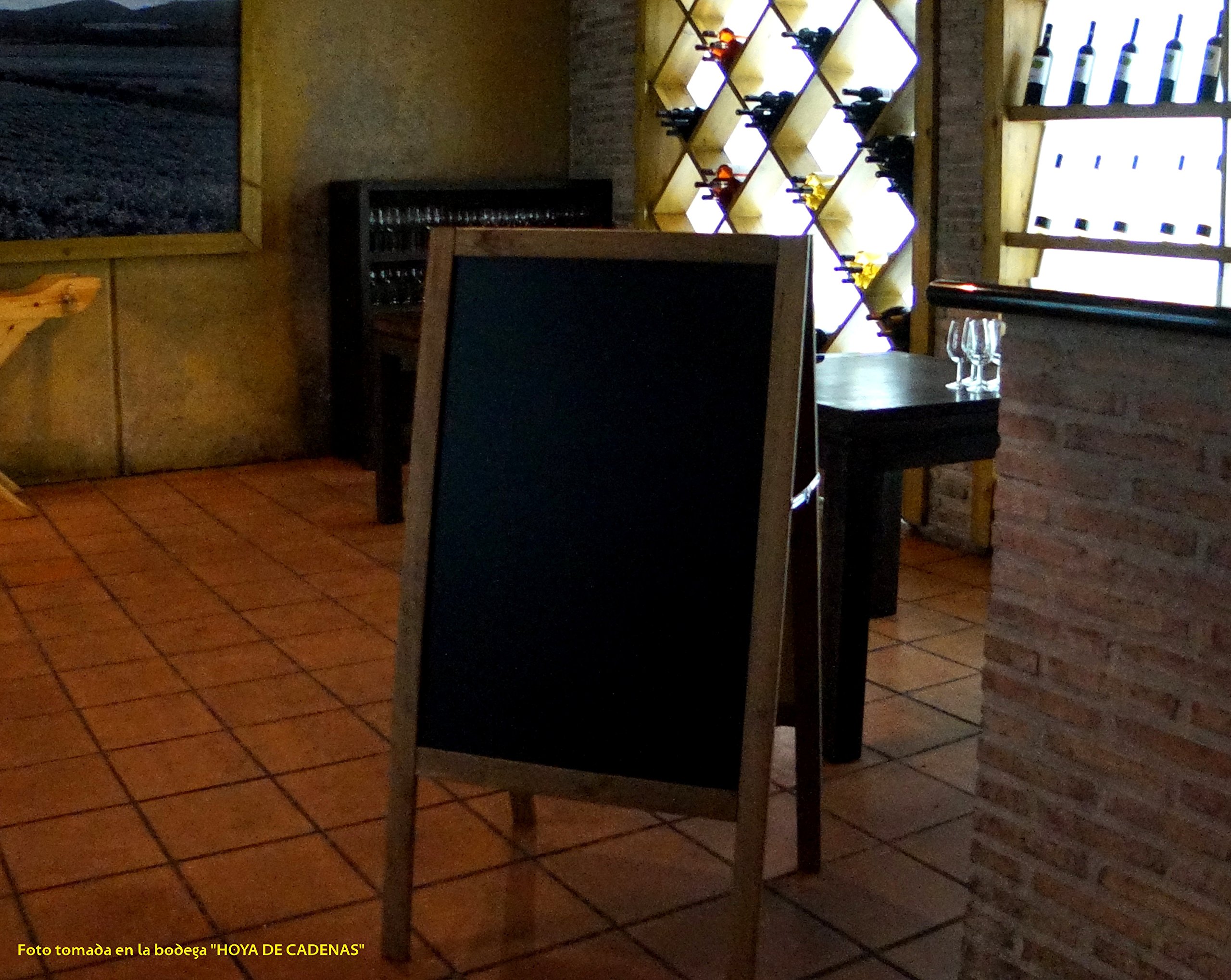 Pizarra Caballete Negra 115x60cm 2 Caras para Rotulador Tiza Líquida y Tiza Convencional