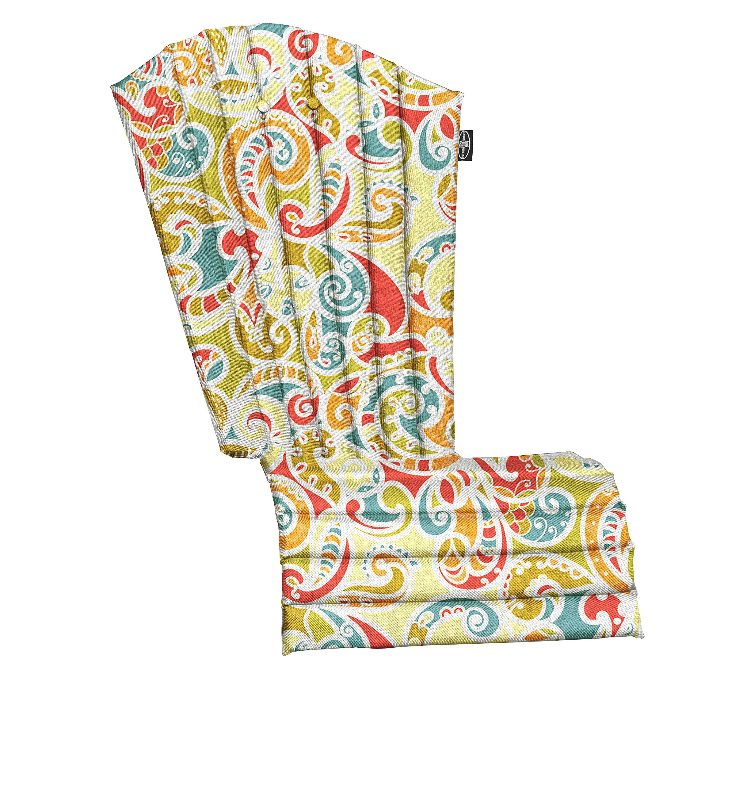 JCA Outdoor All-Weather Patio Chair seat Cushion, Quick Drying Fabric - Adirondack Chair Cushion for Your Chair-Chair not Included (Paisley)