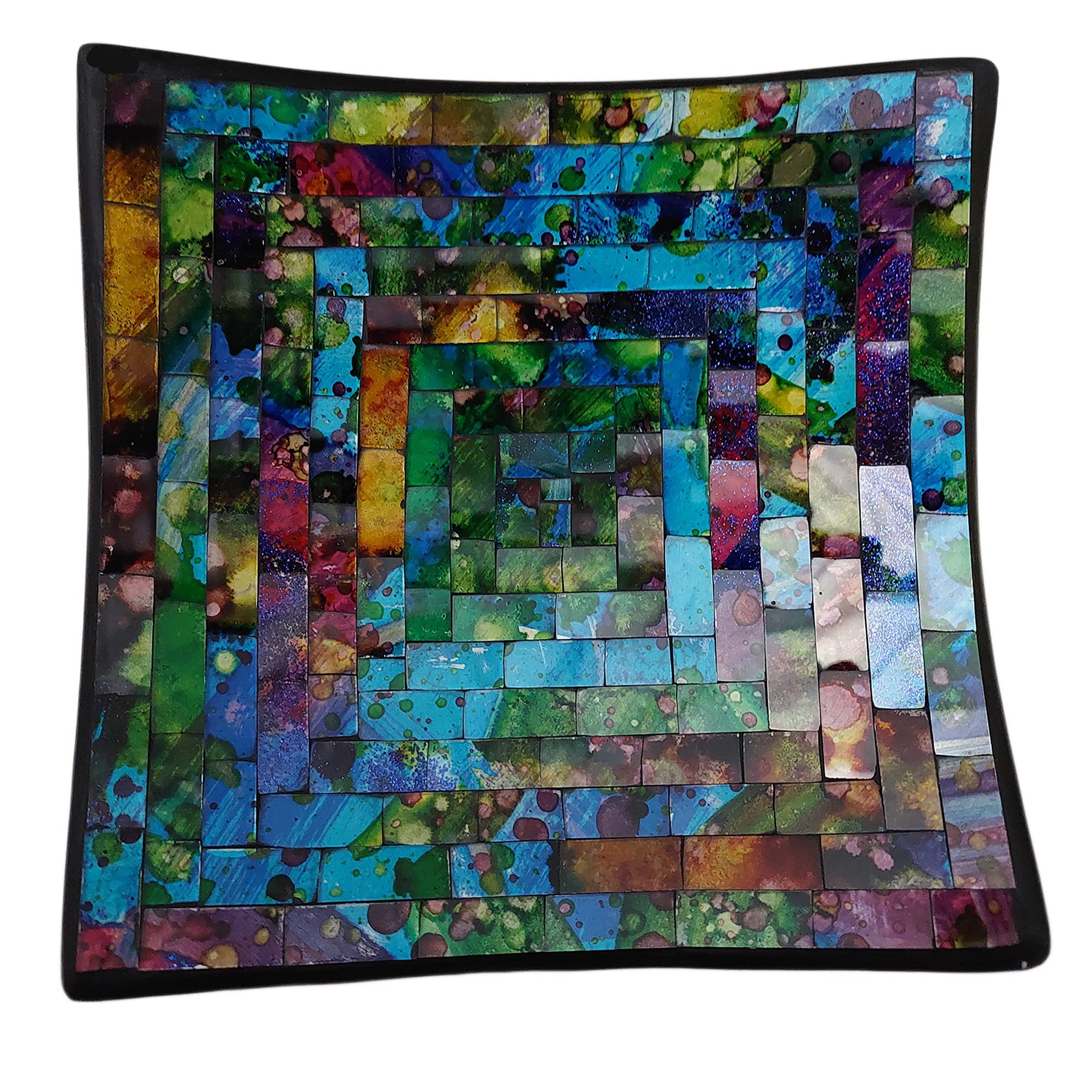 ART-CRAFT Dekoschale Mosaikschale blau-lila Tonschale Schlüs