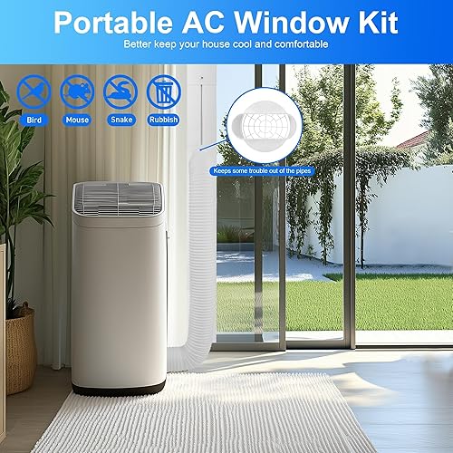 Miniatura 6 de MCROSAL Kit de ventilación portátil para ventana de aire acondicionado, kit de sellado ajustable para ventana de CA, kit de ventilación de CA para