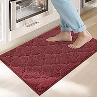 Vista 69 de COSY HOMEER Alfombras suaves de cocina [2 piezas] para el frente del fregadero alfombras de piso de cocina súper absorbentes y tapetes 20 x 30