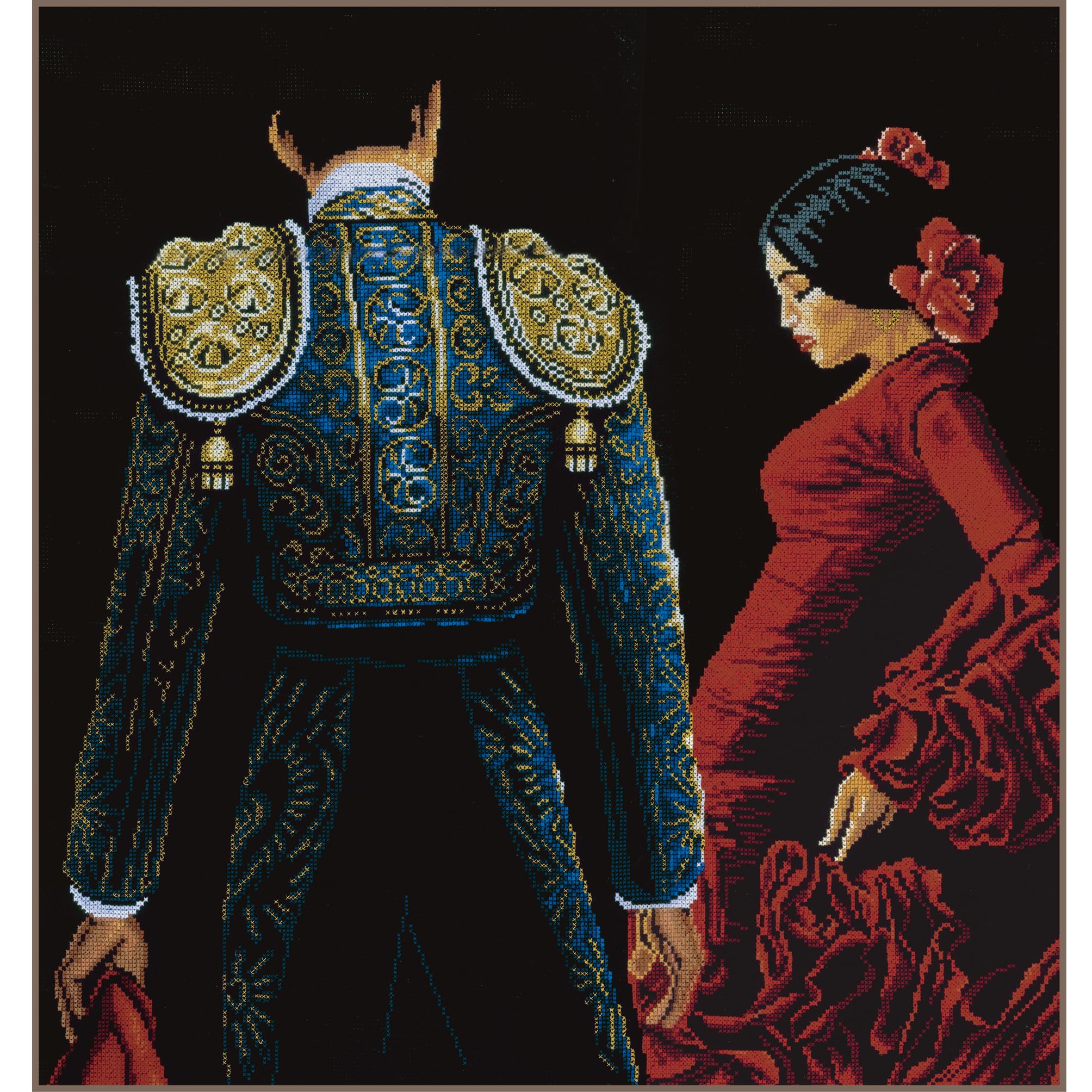 Lanarte Kreuzstich Stickpackungen Gezählter Kreuzstichbilder Set LEIDENSCHAFTLICHER TANZ Wanddekoration Handarbeit Set für Erwachsene 48 x 50 cm DIY Deko Bastelset Handwerker Kreative Geschenkset