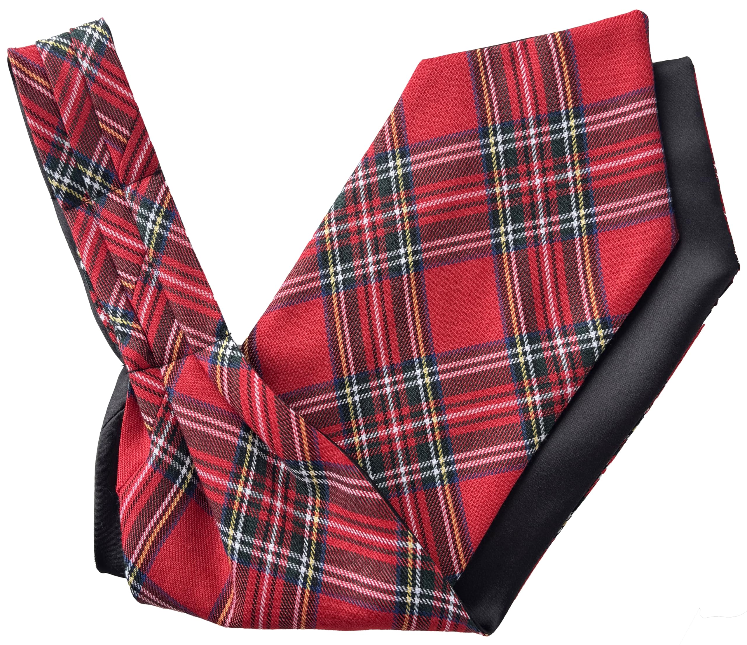 Great British Tie Club Men's Red Royal Stewart Tartan Check Ascot Cravat