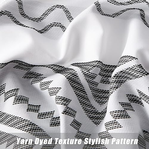 Miniatura 3 de Stuaa - Juego de edredón individual, reversible con pompón azul marino, edredón de relleno alternativo para todas las estaciones (blanco y azul