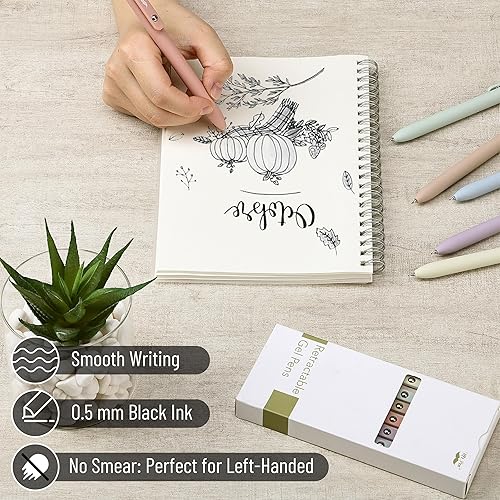 Miniatura 4 de Mr. Pen - Bolígrafos de gel retráctiles, paquete de 6, barriles pastel, bolígrafos de gel negros, de secado rápido, bolígrafos de gel de punta fina