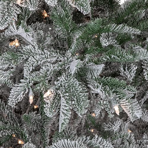 Miniatura 3 de Real Touch Árbol de Navidad artificial de abeto noble Whistler preiluminado, 6.5 pies, luces transparentes