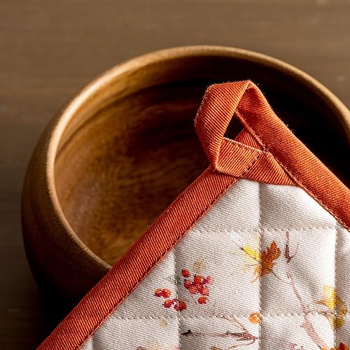 Miniatura 8 de Maison d' Hermine Kelim - Juego de 2 soportes para ollas 100 % algodón, resistentes al calor, para barbacoa, cocina, hornear, parrilla, microondas y