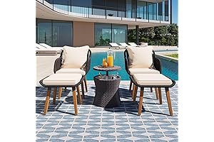 Brabrety 5 Pieces Patio Furniture and Bistro Sets - Outdoor Conversation Set
