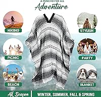 Vista 87 de Artisans Bazaar Poncho tradicional mexicano de Baja para hombres y mujeres, auténtico sarape de Gaban, manta de vaquero Pancho Jorongo rojo - rosa