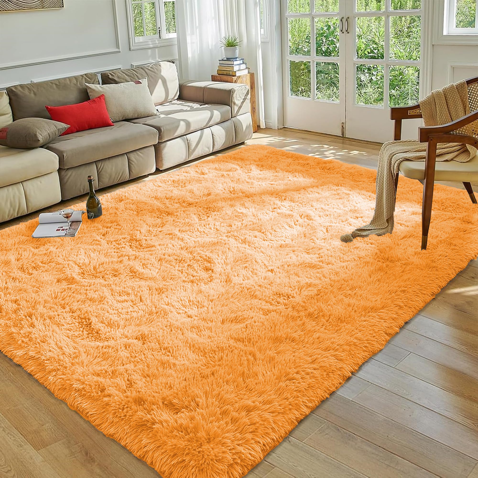 MOONLIGHT20015 Rugs Living Room Large 160x230 CM – Ochre Fluffy Area Rugs for Bedroom – Modern Super Soft Large Thick Pile Non Slip Non-Shedding Shaggy Rug — image 1