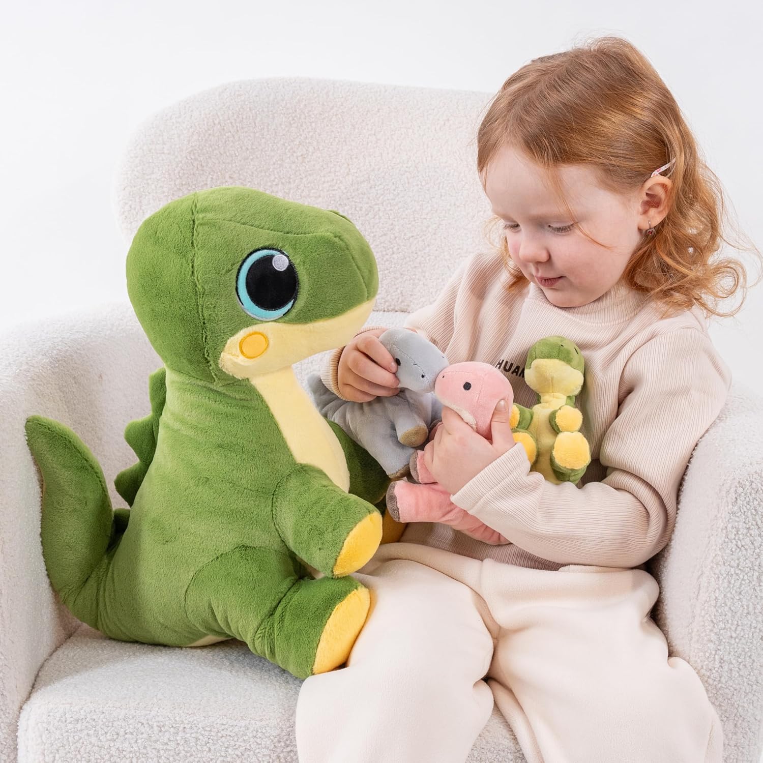 Dinosaur Stuffed Animal with Babies, 20" Mommy Dinosaur with Babies Inside, Weighted Plush Animal, Dino Stuffed Animal, Dino Plush Toys for Boys Girls Kids on Birthday Children's Day Christmas