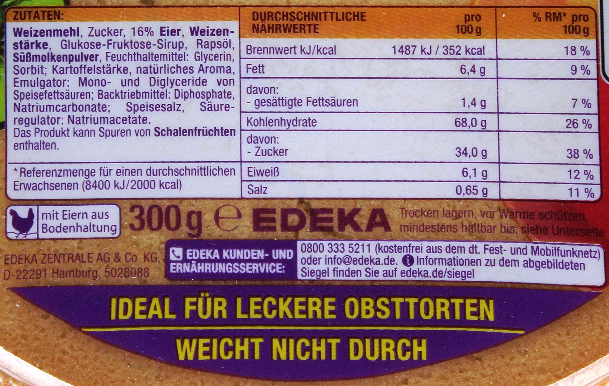 Gut & Günstig Rührteig Tortenboden, 6er Pack (6 x 300g)
