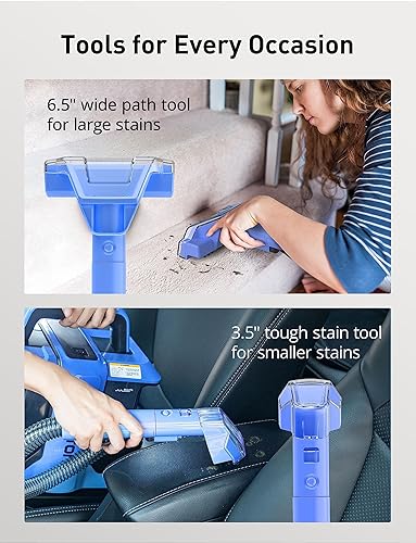 Miniatura 4 de Aspiron Máquina limpiadora de alfombras, máquina limpiadora de tapicería con 2 herramientas de limpieza, tanques grandes duales, máquina portátil y