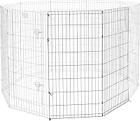 Vista 9 de MidWest Homes for Pets Corral de Ejercicio para Perros con Techo de Malla de Alambre Protector Solar para Corrales y Parques para Perros, Resistente