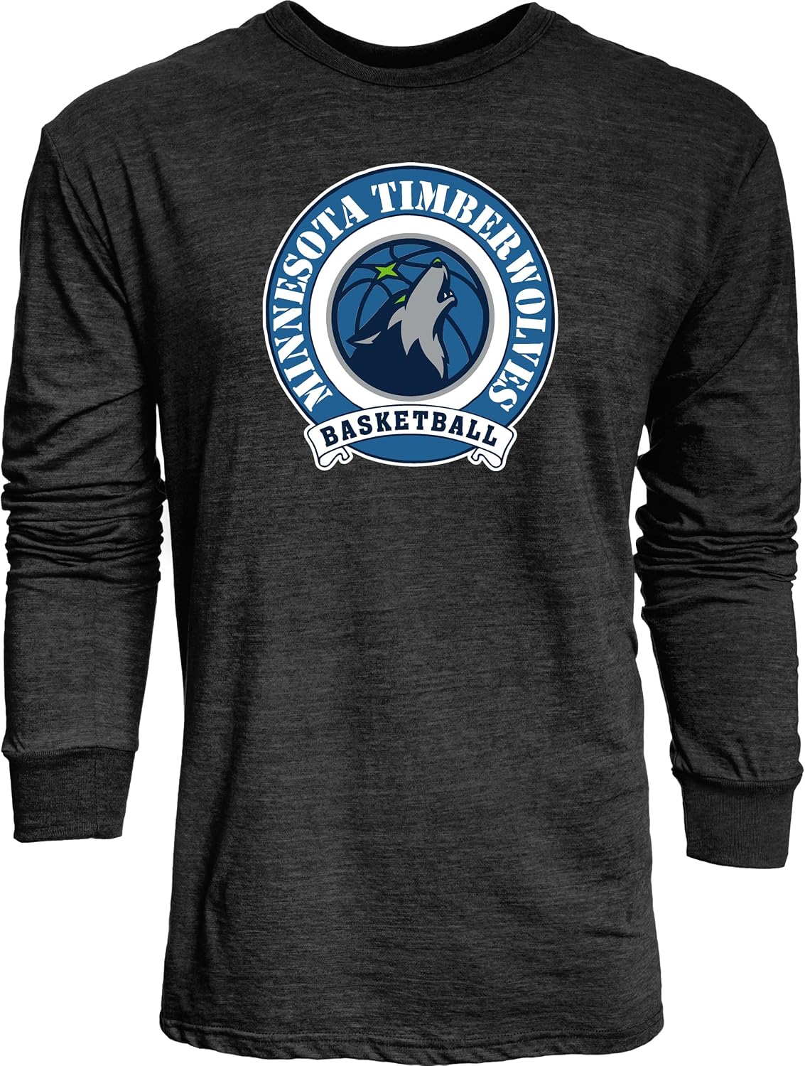Blue 84 NBA Unisex-Adult NBA Officially Licensed Tri-Blend Long Sleeve T-Shirt Black