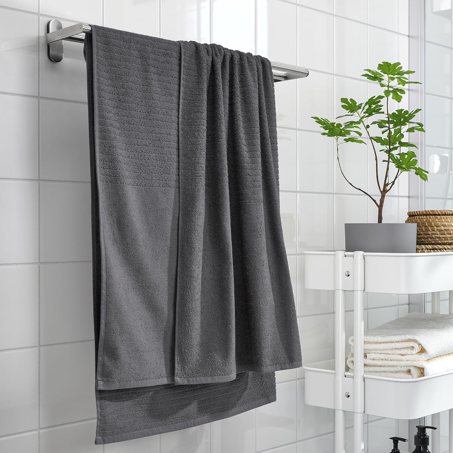 Generic VÅGSJÖN bath sheet, 100x150 cm, dark grey