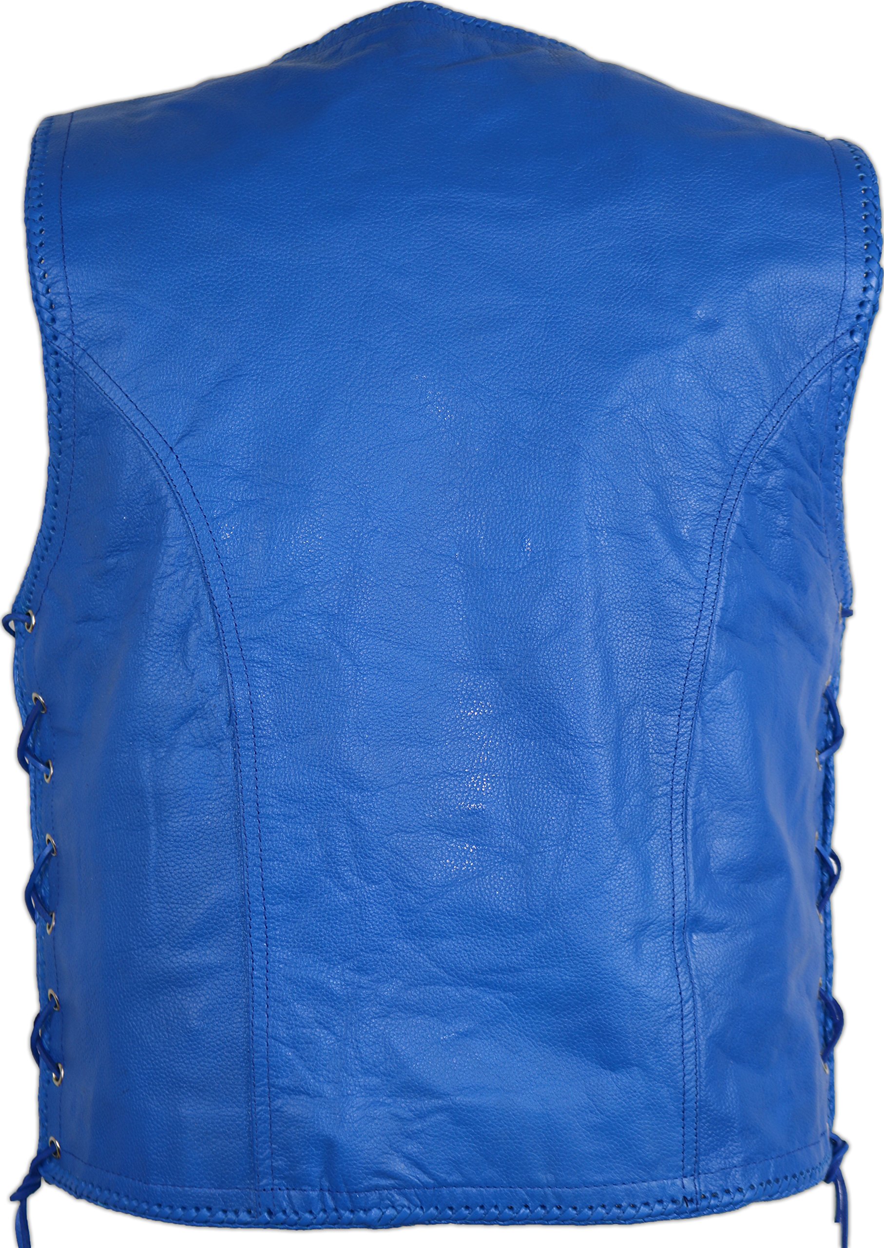 Biker Motorrad Lederweste in Blau