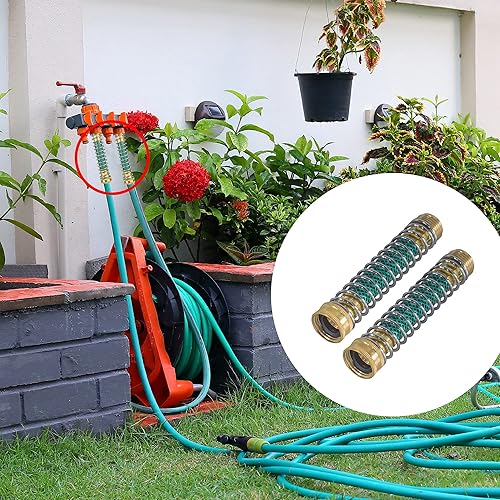 Miniatura 7 de Hourleey Protector de manguera de jardín, adaptador de extensión de manguera con resorte helicoidal, paquete de 2