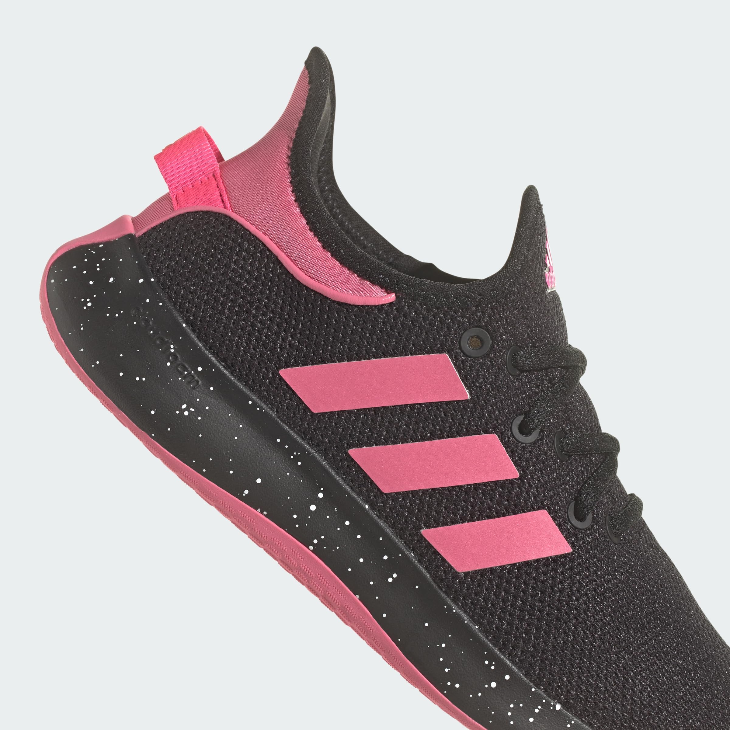 adidas Women's Cloudfoam Pure Sneaker: 5 Core Black/Pink Fusion/Lucid Pink