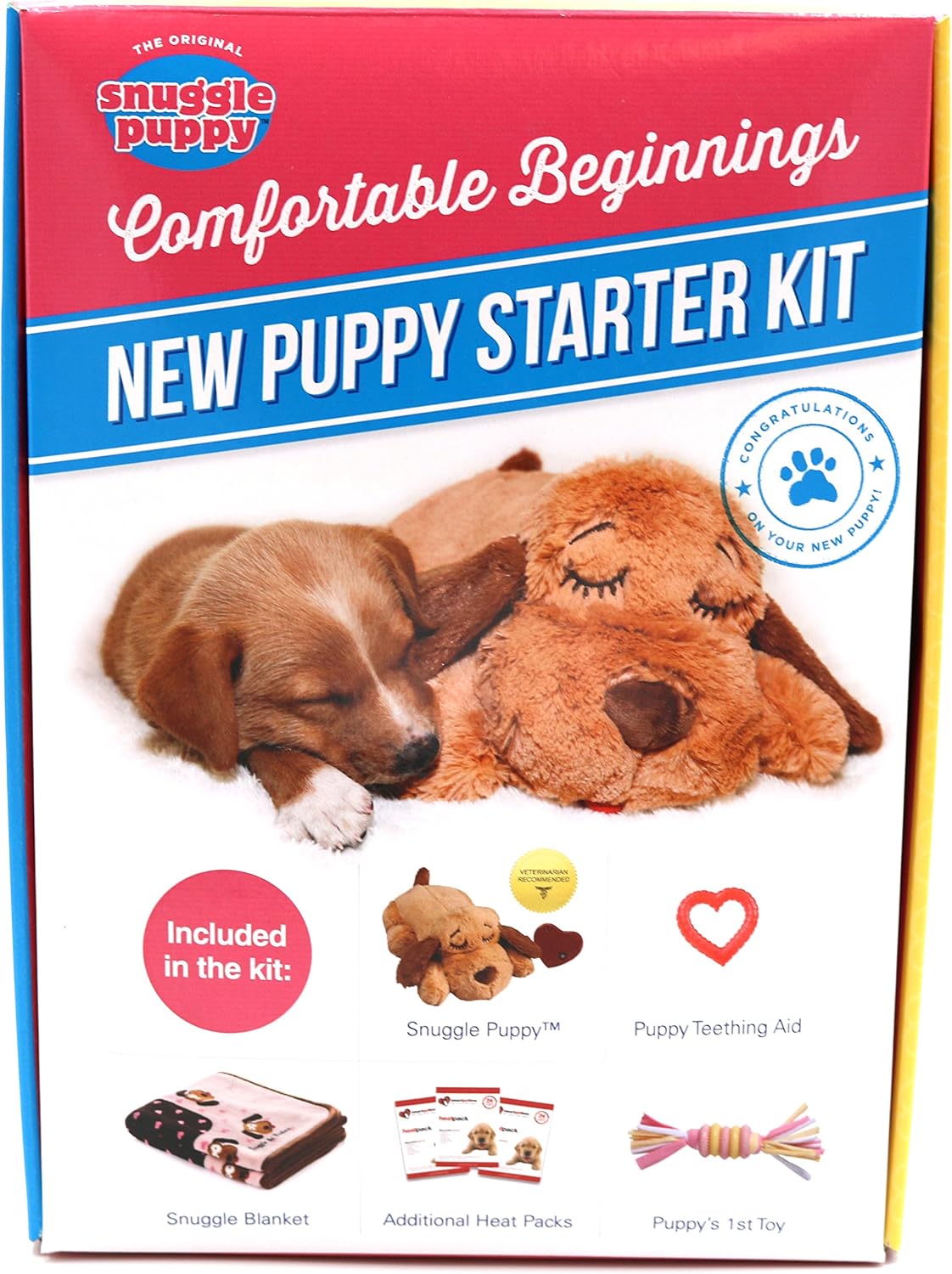 Snuggle Puppy Original Essentials Starter Kit. Heartbeat Dog Toy and Calming Aid with 3 Heat Packs, Puppy Teething Toy - Image 3