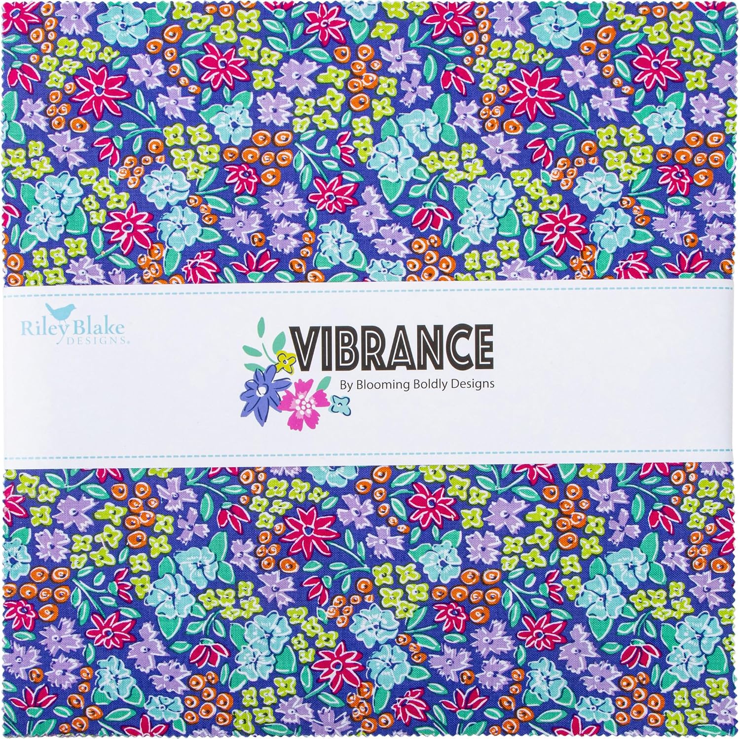 Blooming Boldly Designs Vibrance 10" Stacker 42 10-inch Squares Layer Cake Riley Blake 10-15950-42