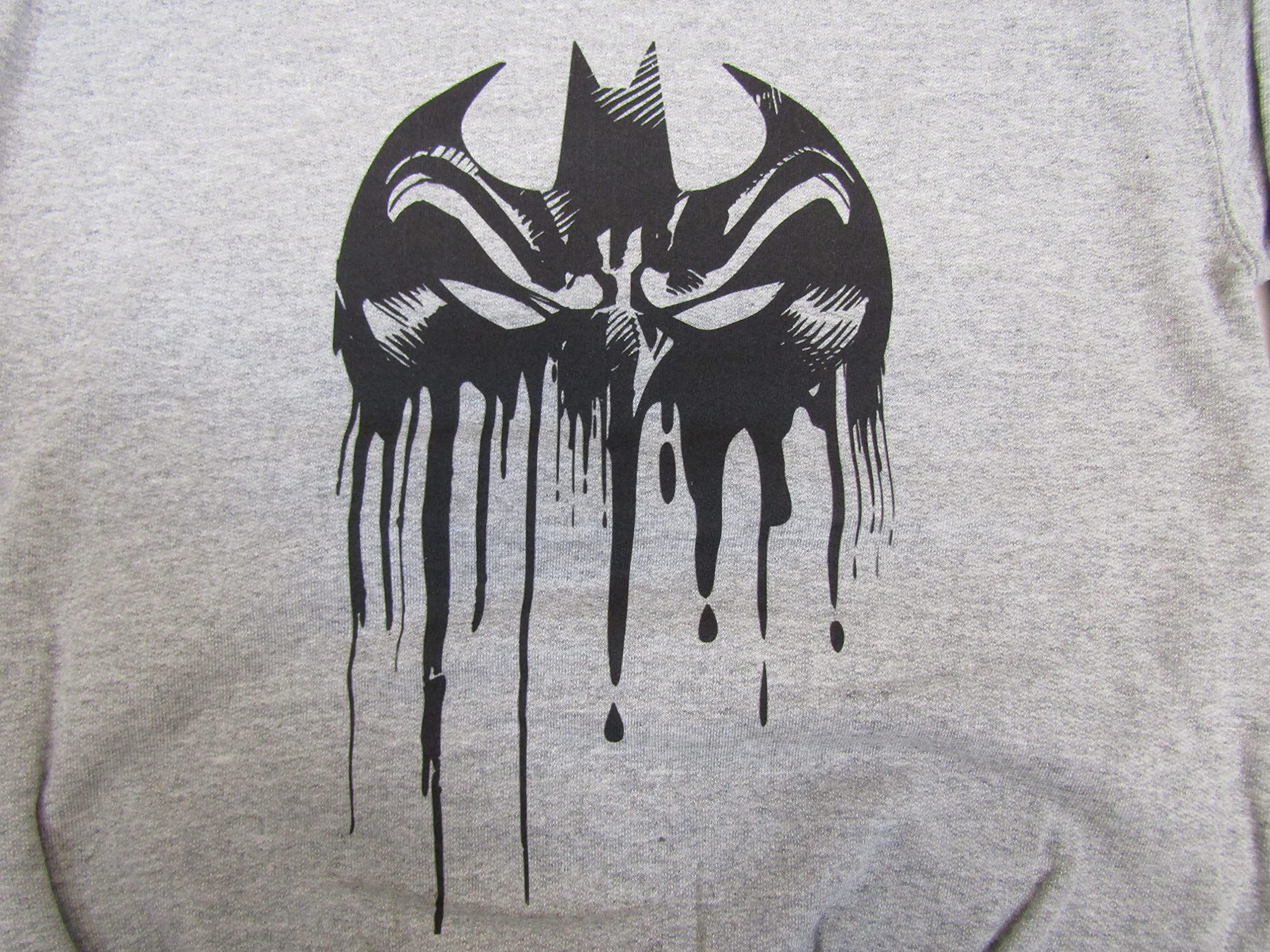 Batman Dripping Mask Logo Boy’s Athletic Heather Long Sleeve Shirt