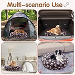 BALAPET Couvertures de lit pour chien lavables Couverture de lit rond imperméable de remplacement pour chien souple Couverture avec belle impression de patte de chien et double-sidable design,Cover only (Brown,45 * 45 * 11in)