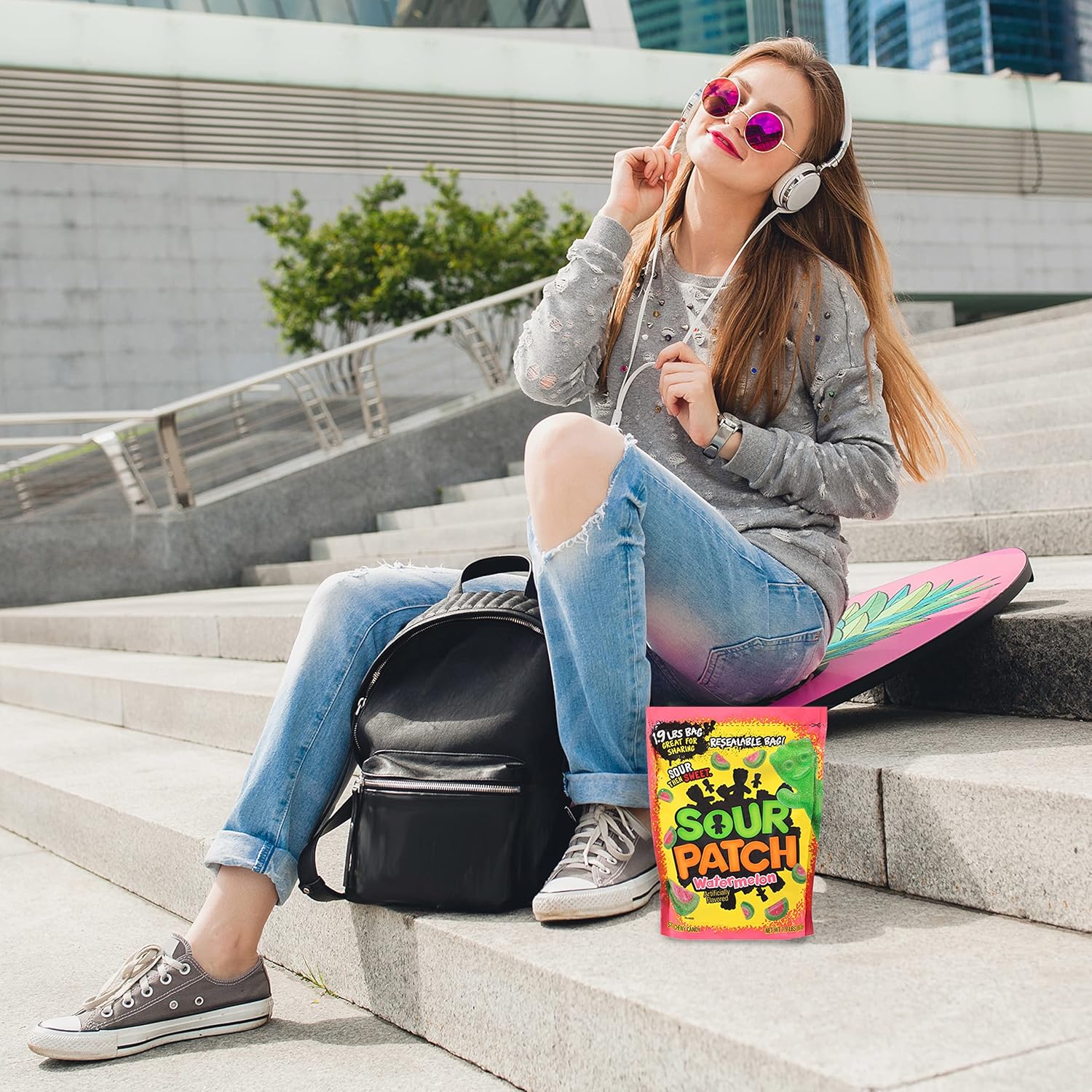 SOUR PATCH KIDS Watermelon Soft & Chewy Candy, Family Size, 4 - 1.8 lb Bags