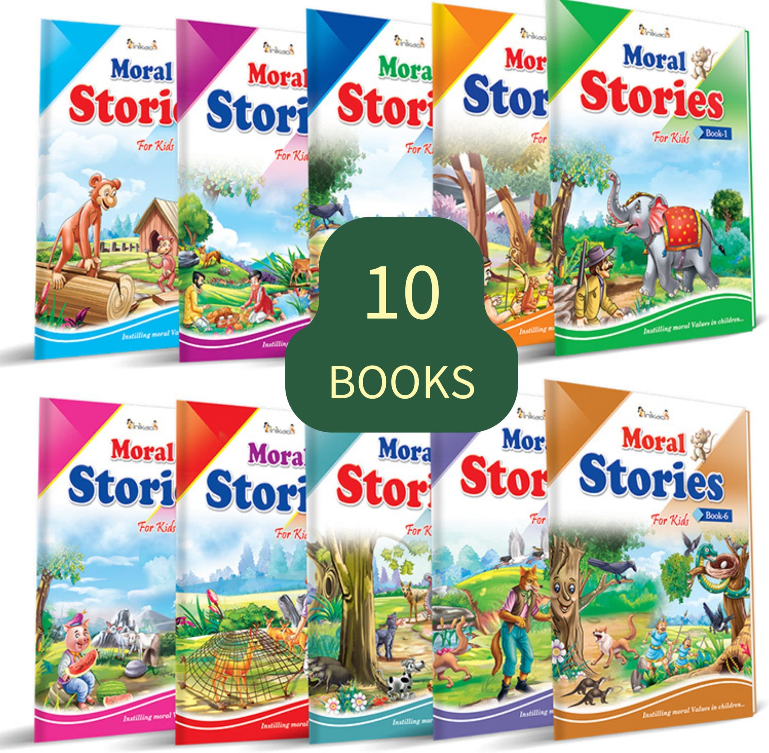 InIkao Story Books for kids in English | 101 Illustrated Moral Tales | Pack of 10 Bedtime Stories Book Collection for Children Age 4+ (Moral Story Collections)