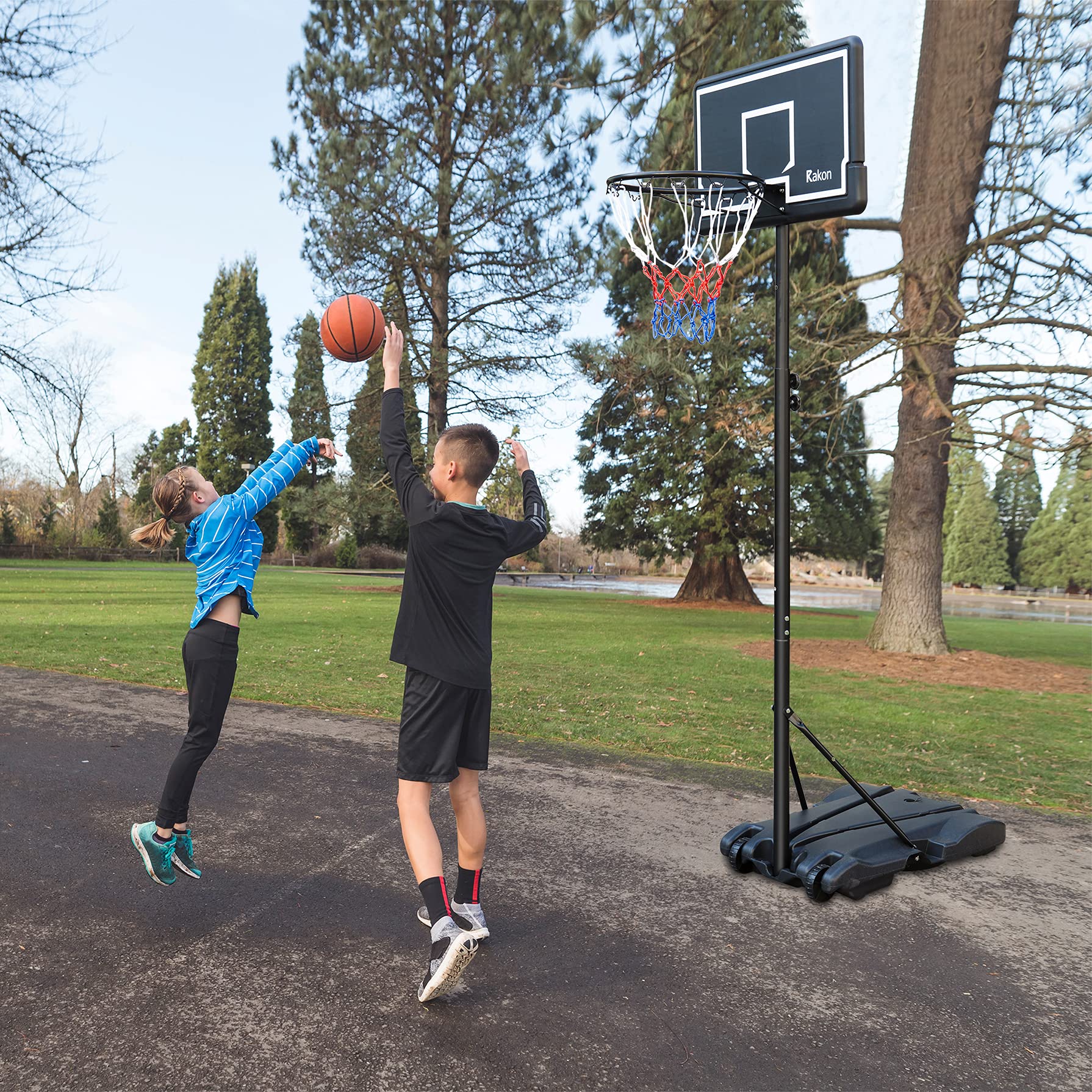 Rakon Portable Basketball Hoop & Goal Basketball System Stand Height