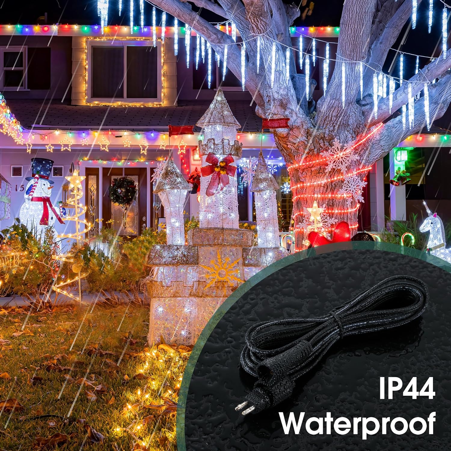 Meonum 3 Meters 2 Pin Extension Cable with Male and Female Connector, Compatible with TING SHEN Class 2 Power Supply, UL Certification 22AWG Waterproof Class 2 Power Unit Cord(Black,1 Pack)