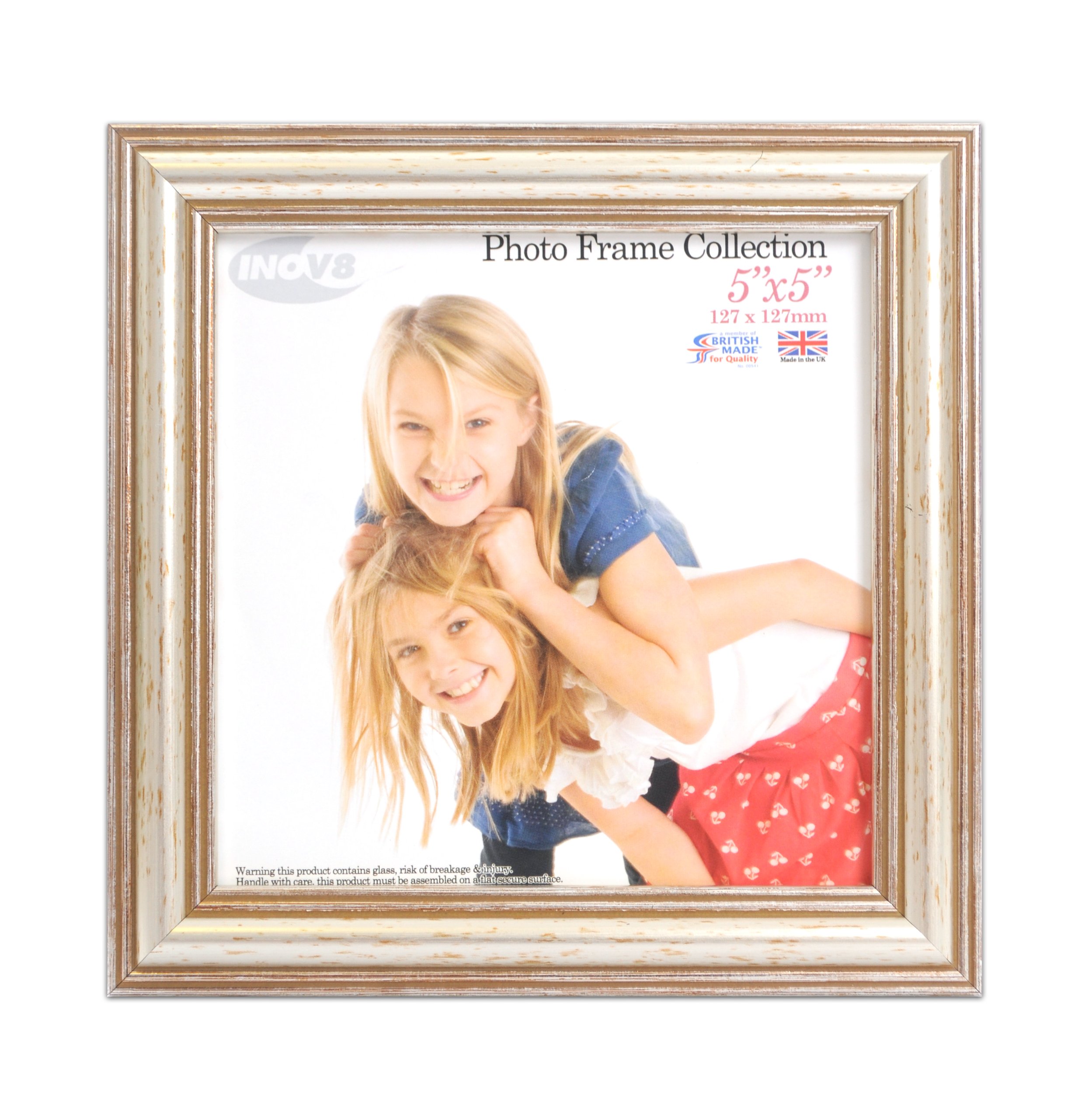 Inov8 Silver 600 British Made Traditional Picture/Photo Frame, 5X5-Inch,