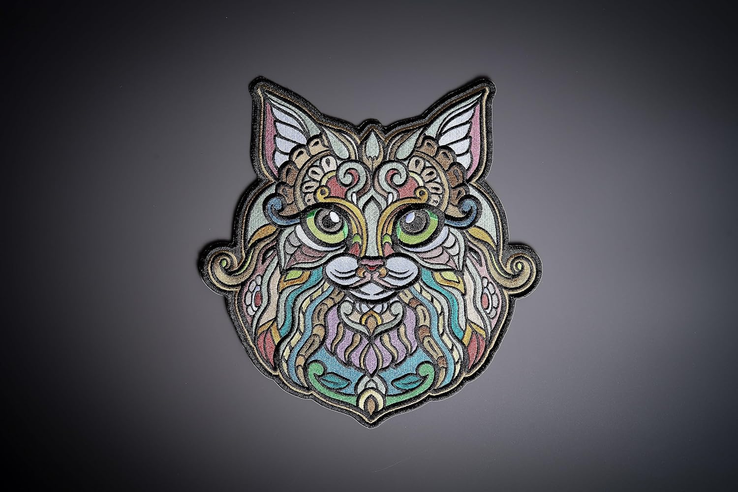 Kitten Embroidery Colored Design for Vest Applique/Iron-on/Sew on (Large)