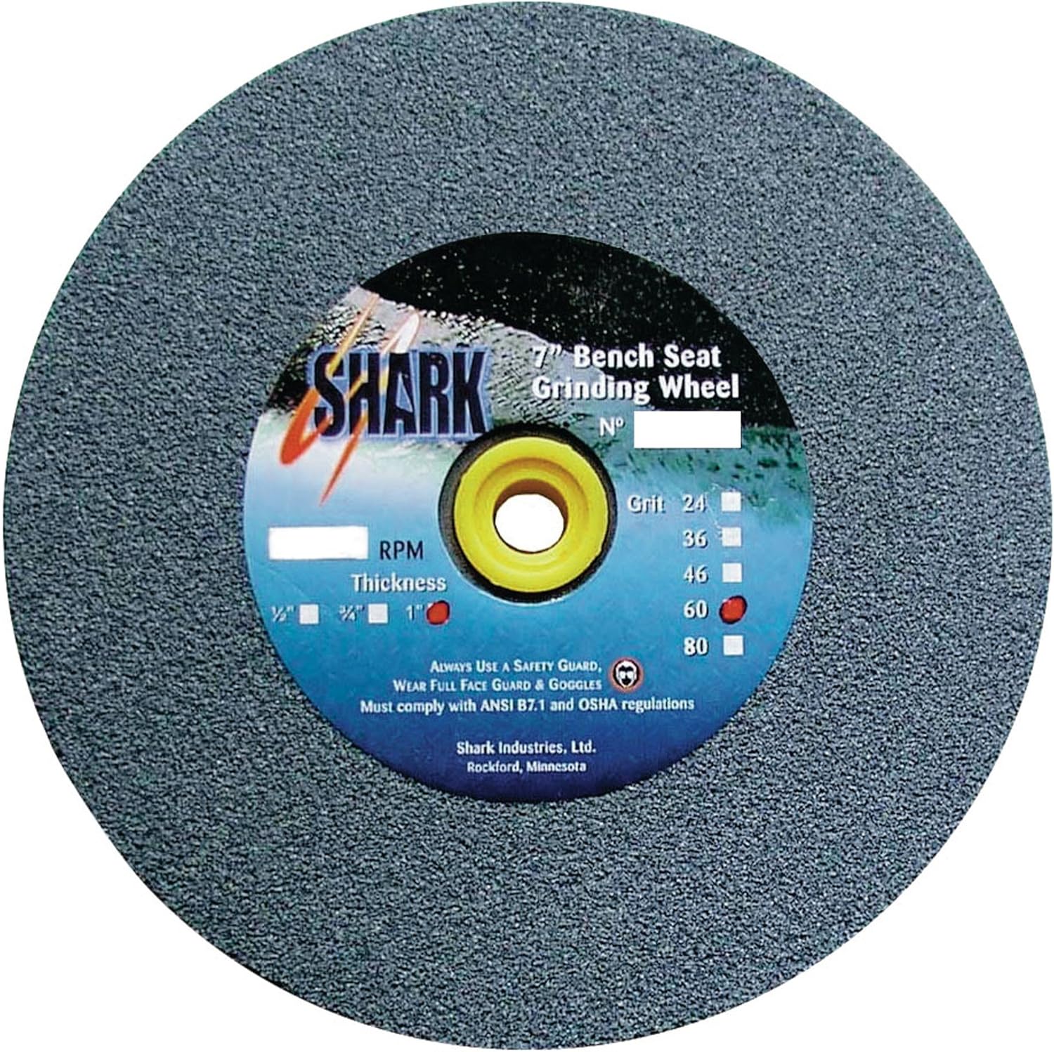 Shark Shark 2017 6-Inch by 0.75-Inch by 1-Inch Bench Seat Grinding Wheel, Grit-46