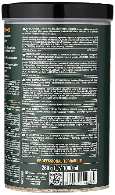 Foto 2 de 2 de Reptiles Herbivore Soft 1000ml / 260g - Alimento para Reptiles herbívoros y omnívoros