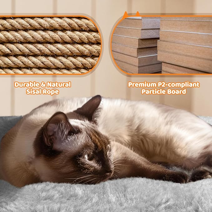 Árbol para gatos 68.5 in con múltiples niveles y rascadores miniatura 8