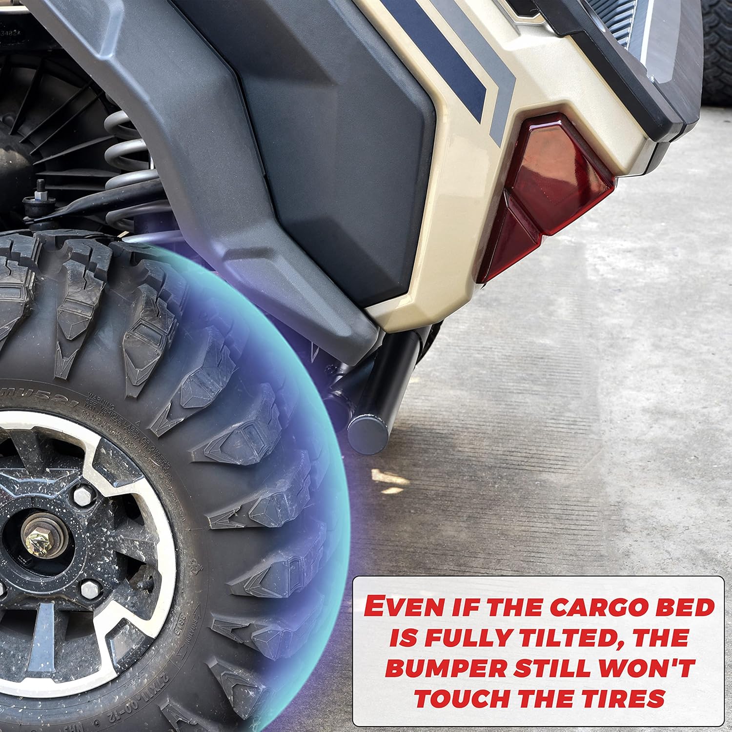 SAUTVS Rear Bumper with Light for Polaris Ranger XP 900/Crew 2013-2019/ Ranger XP 1000/Crew 2018-2024 Accessories, Heavy Duty Rear Brush Guard Bumper with LED Accent Light