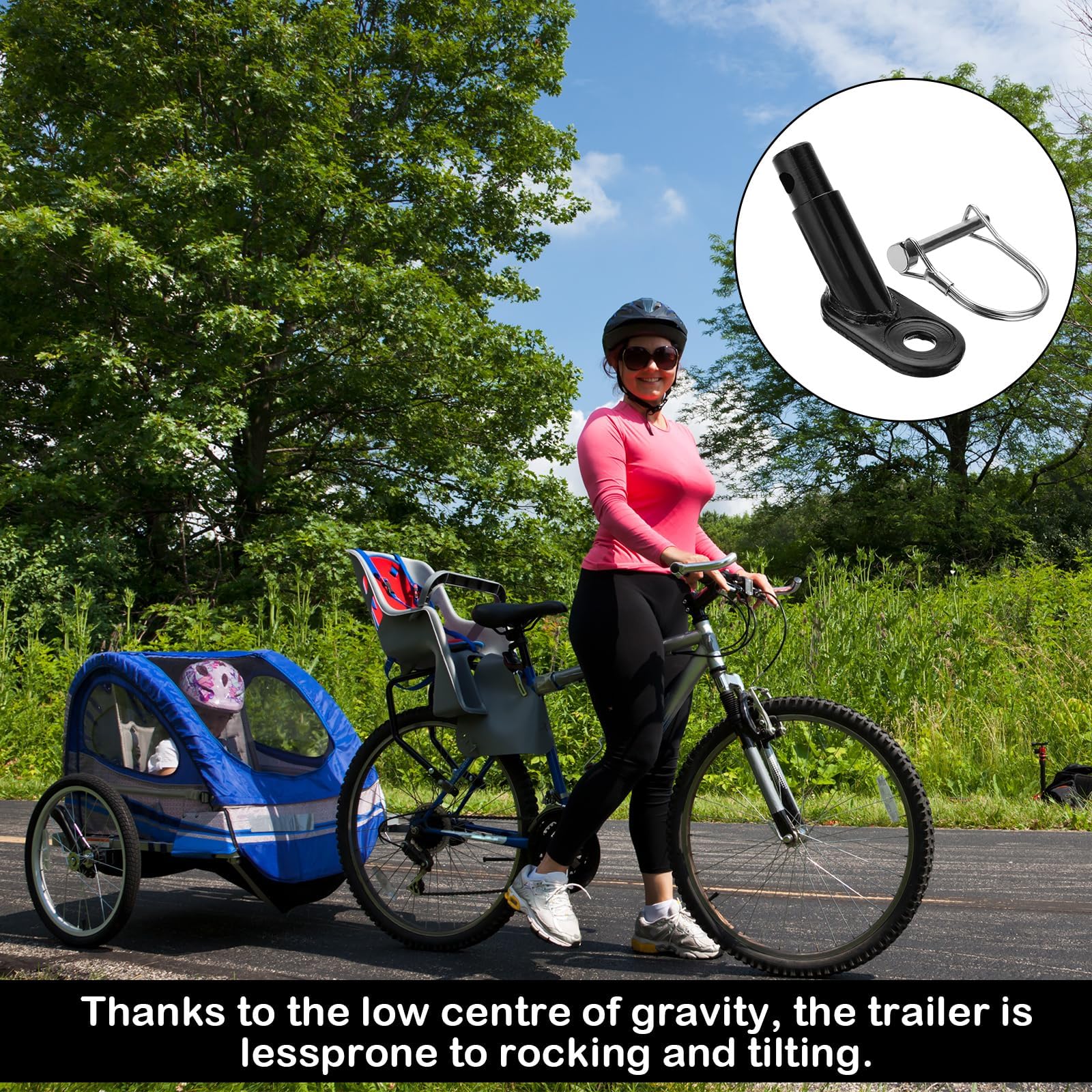 Frizione Rimorchio Bicicletta,Frizione Croozer,Gancio di traino per bicicletta,Frizione per bicicletta per rimorchio,Accoppiamento universale per bicicletta per bambini rimorchio passeggino rimorchio