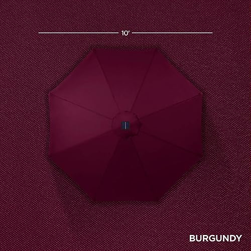 Vista 397 de Best Choice Products - Sombrilla solar de 7.5 pies para exteriores, patio, mesa, mercado, terraza, piscina con inclinación, manivela, luces LED