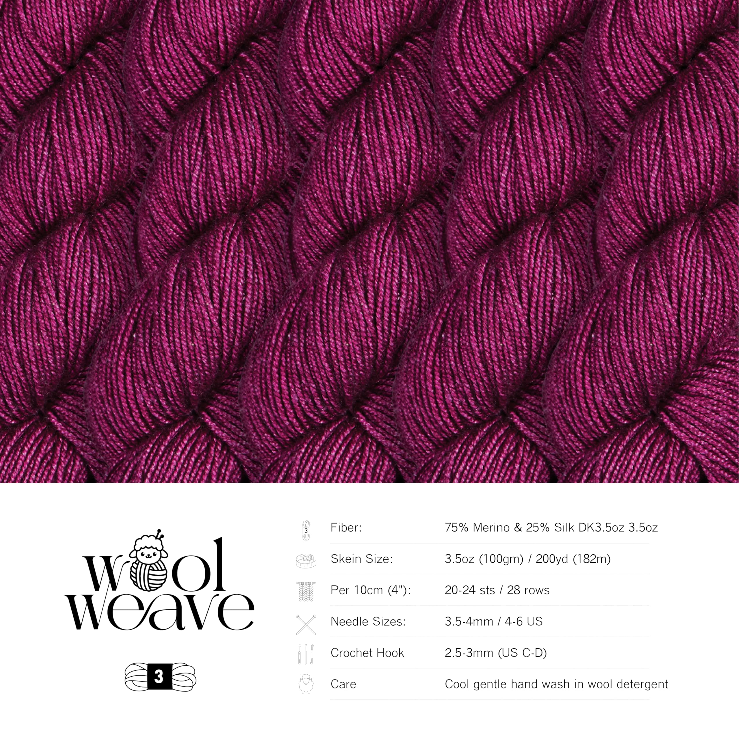 Amazon.com: Woolweave Merino Silk Yarn – Hand Dyed Luxury Blend of