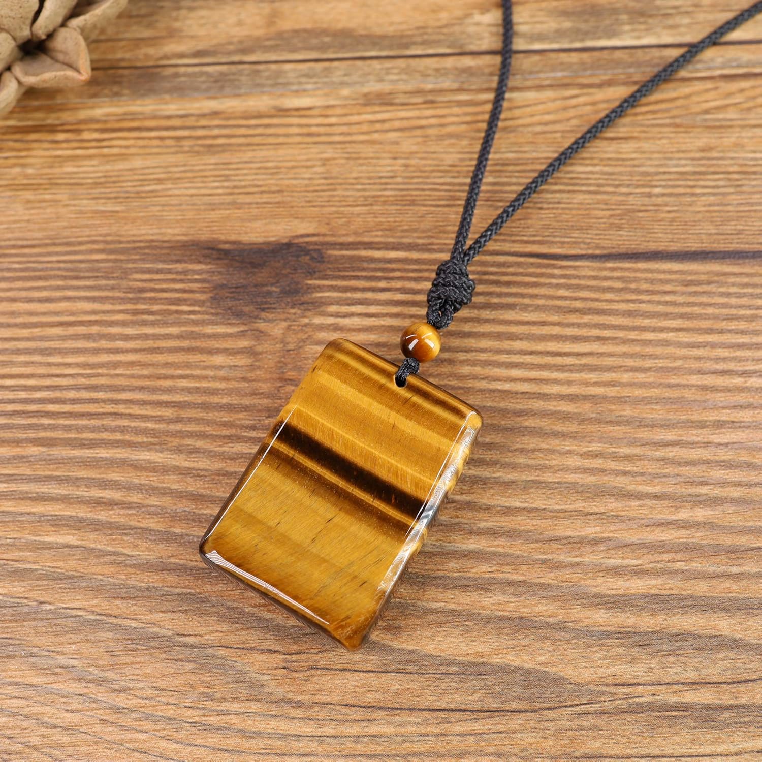 Mens Tiger Eye Stone Totem Tiger Pendant Necklace (Brown Tiger Eye) - Image 5
