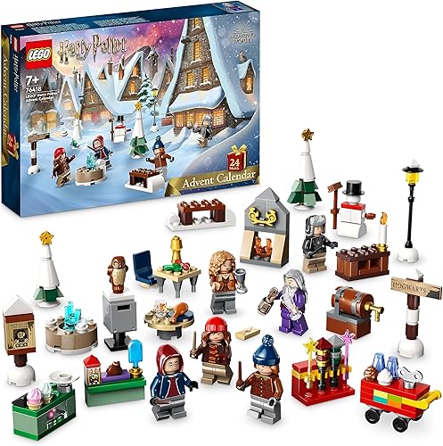 LEGO 76418 Harry Potter Calendario dell’Avvento 2026 con 24 Regali tra cui 18 Mini Costruzioni del Villaggio di Hogsmeade e 6 Minifigure, per Bambini e Fan