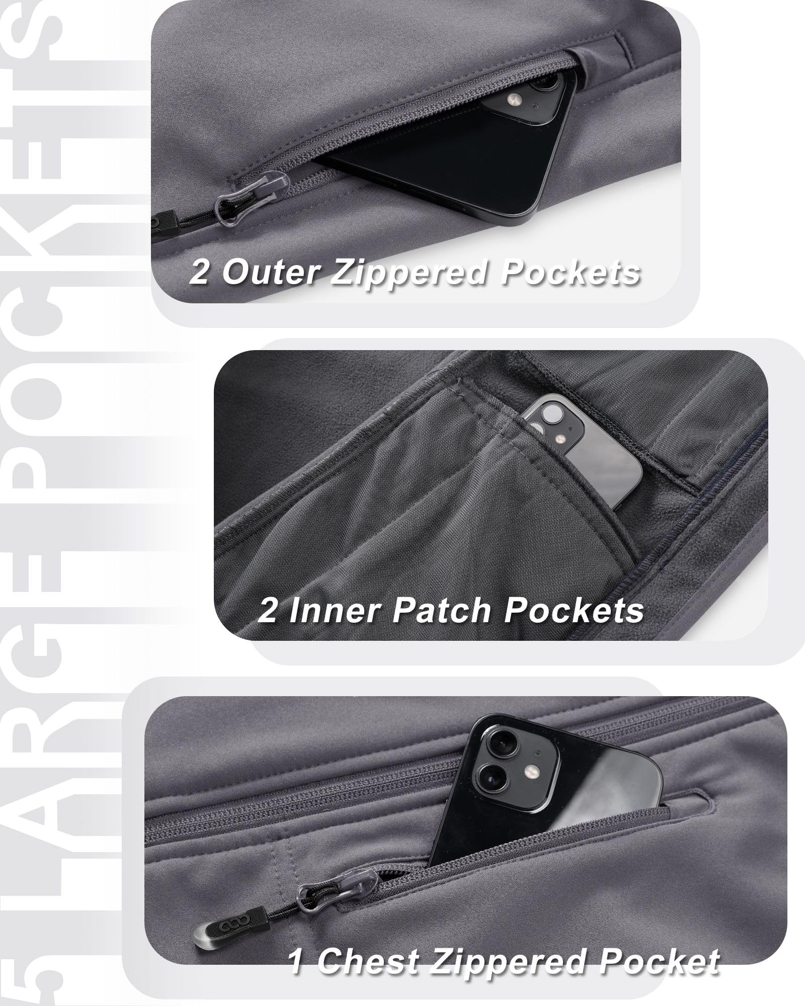 33,000ft Veste softshell légère à capuche pour femme avec doublure en polaire coupe-vent et fermeture éclair pour randonnée, golf, course à pied