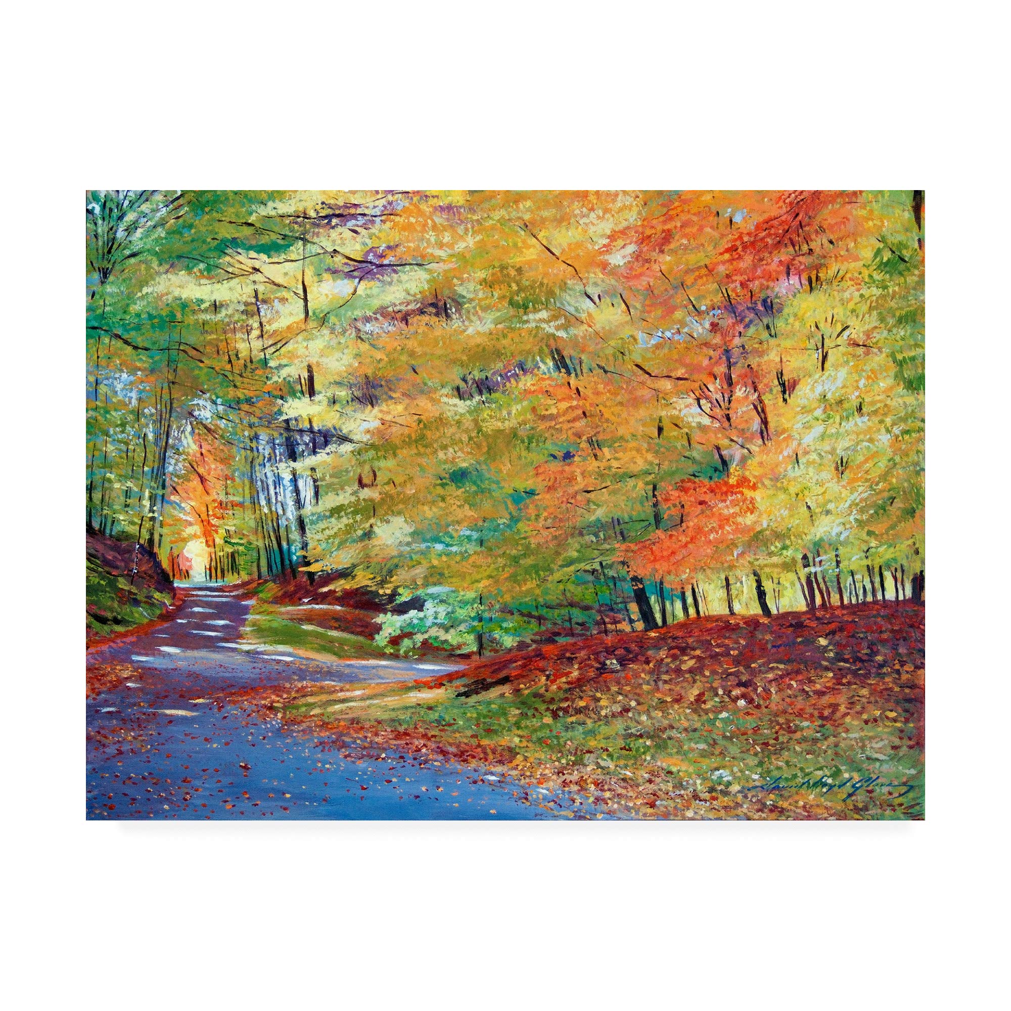 Trademark Fine Art Walking in Autumn by David Lloyd Glover, 14x19